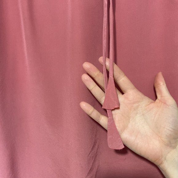 Aritzia Pink Silk Midi Skirt - Picture 4 of 5